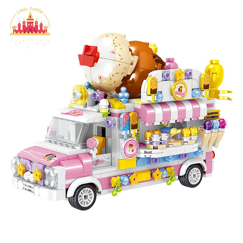 Educational toys street view kids ice cream car toy blocks bricks sets SL03B008