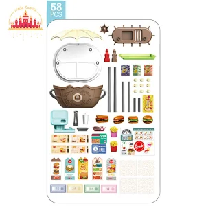Fashion play house 58pcs plastic hamburger store toy for kids SL10G036