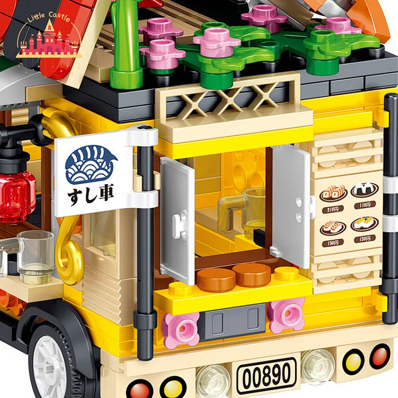 Street View Plastic Sushi Cart Toy for Kids Assembly Building Blocks Toy SL03B010