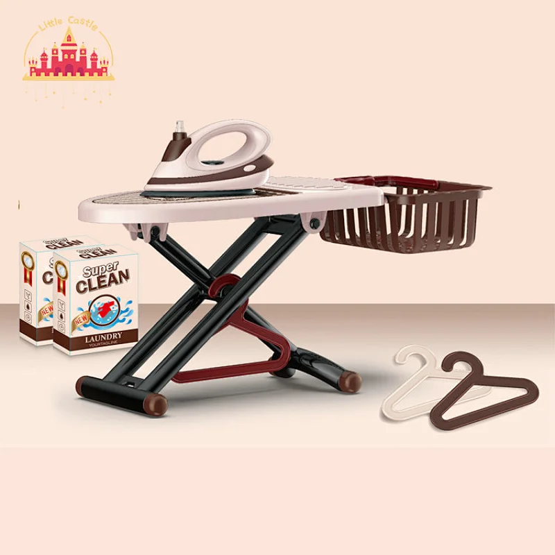 Simulation mini appliance toy plastic electric king bed board set toy with iron and basket SL10D248