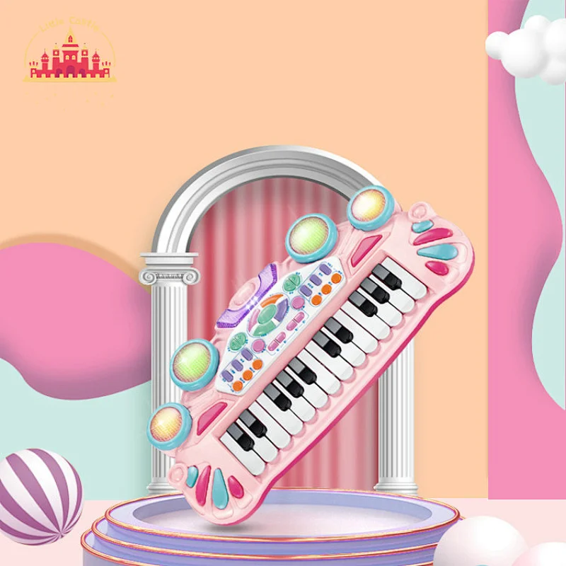 High quality pink musical toys plastic electronic piano toy for children SL07A014