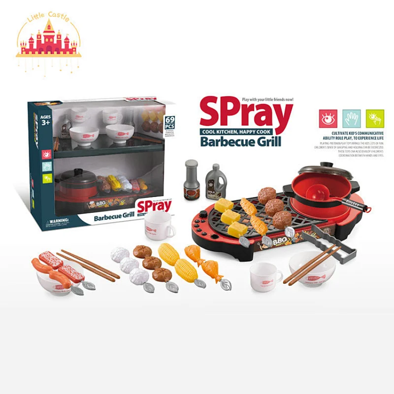 Wholesale interesting barbecue grill toy educational kitchen toys pretend barbecue and hot pot toy SL10D175