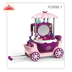 Princess 31pcs plastic pink dresser cart toy with mirror for girls SL10G032