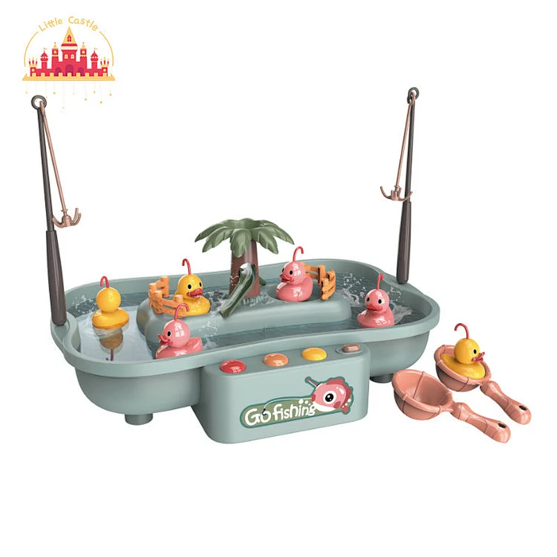 Summer electronic toy kids rotating fish and duck fishing suit with music and light SL01A003