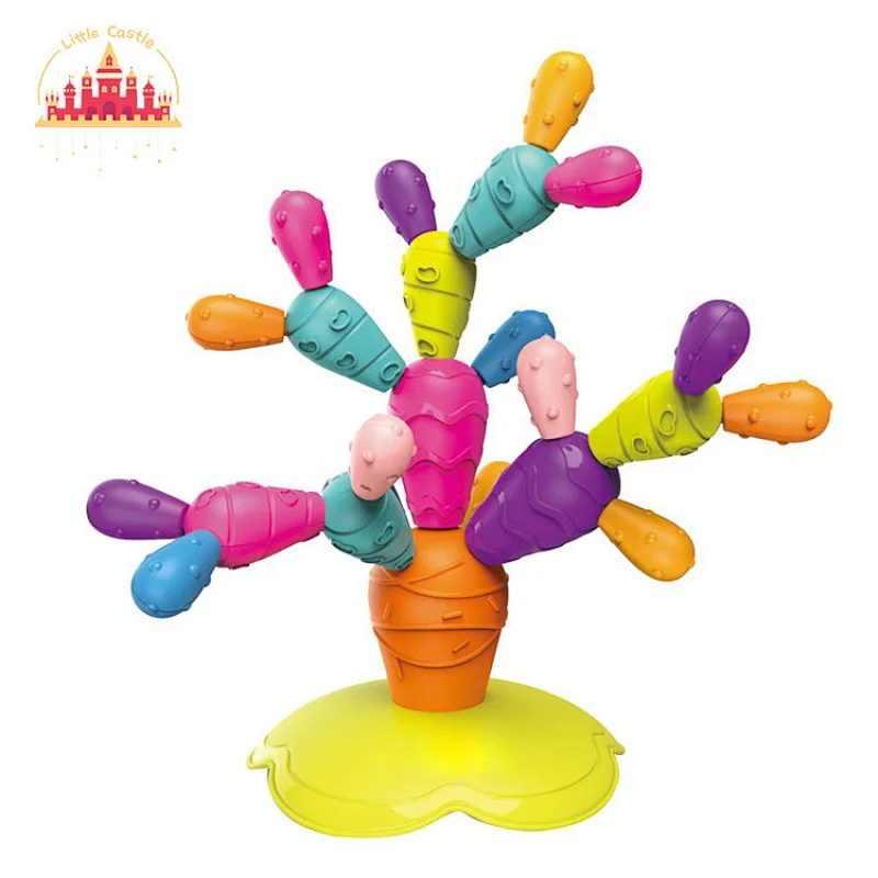 Customized Colorful Kids Magnetic Plastic Cactus Building Block Toy SL13D002