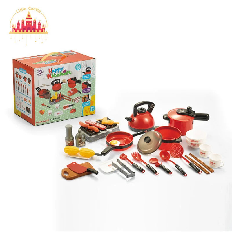 Customize plastic pretend play cooking set barbecue kitchen toy for kids SL10D169