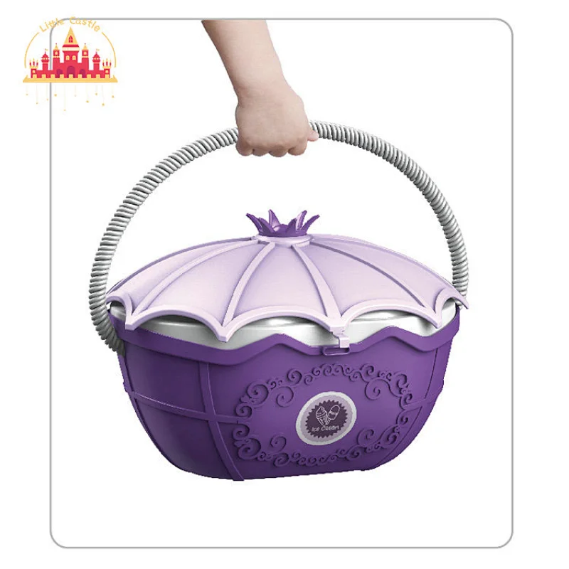Most popular portable pretend play toy plastic ice cream basket toy for children SL10G040