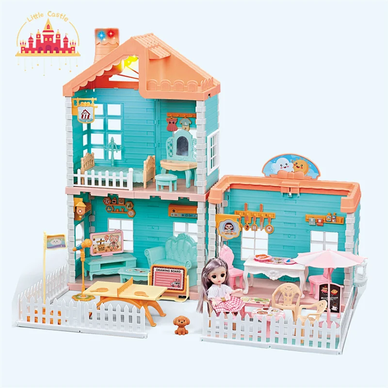 High Quality Doll Pretend Play Plastic Fashion Villa Set Toy For Kids SL06A019