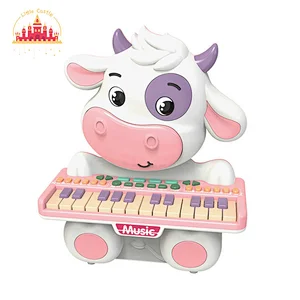 Musical toys cute cow shape plastic electronic organ toy for kids SL07A001