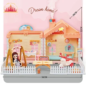 Hot sale play house toys diy toy plastic villa suit toy for girls SL06A033