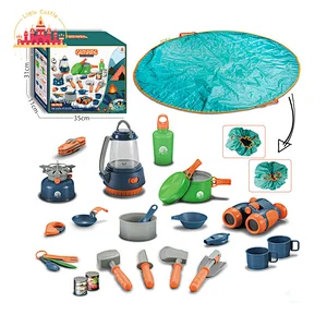 High Quality Foldable Children Plastic Camping Set Toys with Cooking and Tool Set Toy SL01D005