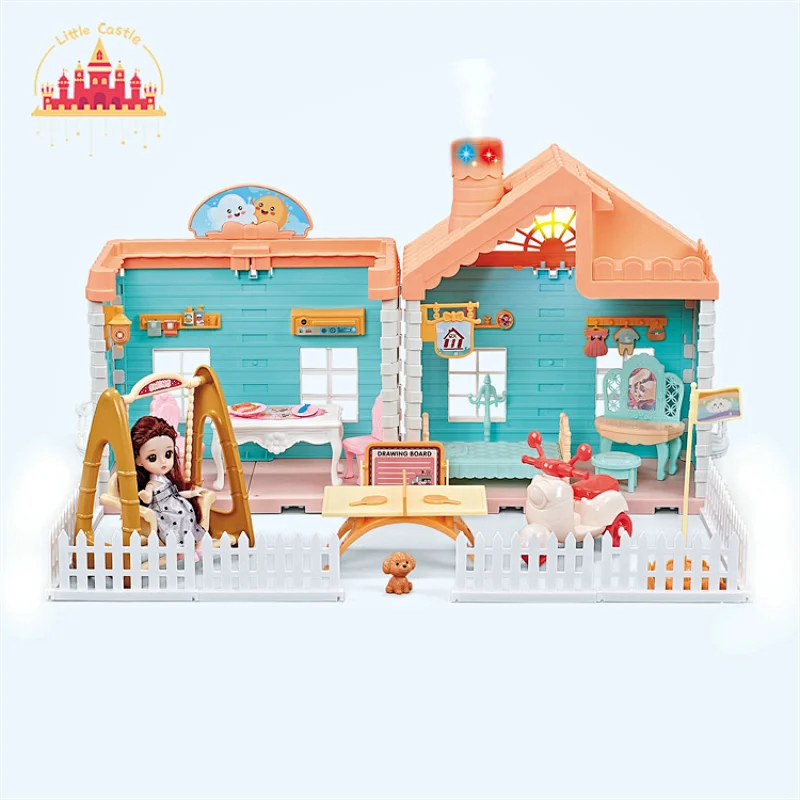 High Quality Doll Pretend Play Plastic Fashion Villa Set Toy For Kids SL06A019