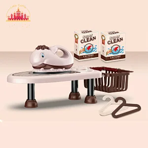 Best sale kids educational electric fish iron set toy with basket and small bed board SL10D246