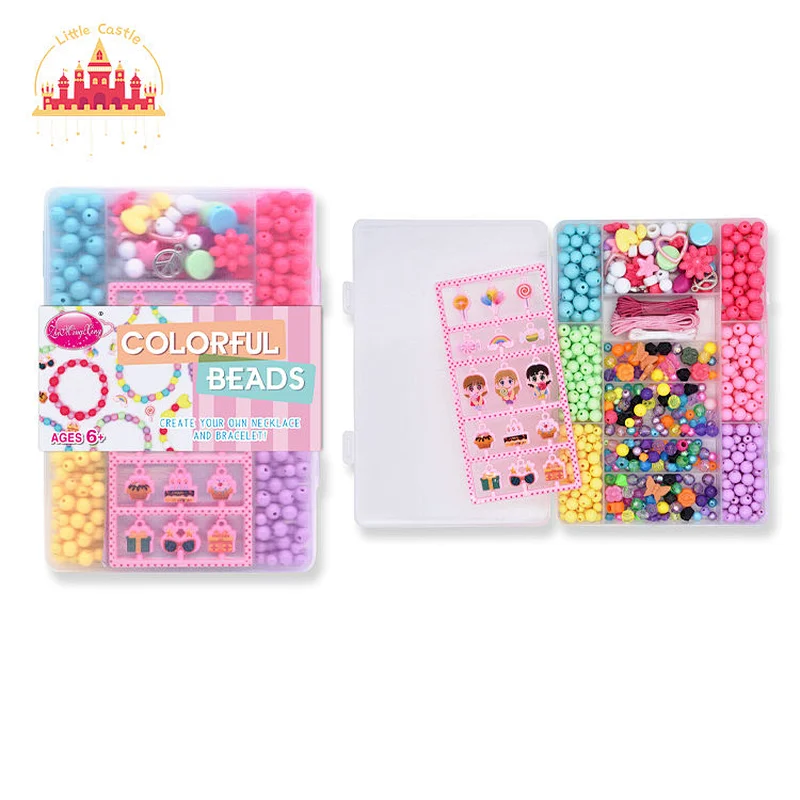 Educational DIY Toy Plastic Colorful Jewelry Making Bead Kit Box Toy For Kids SL10A093