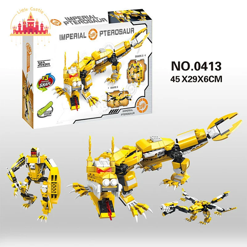 3 Transform Shapes Dinosaur Model Plastic Stegosaurus Building Block Toy For Kids SL13A083