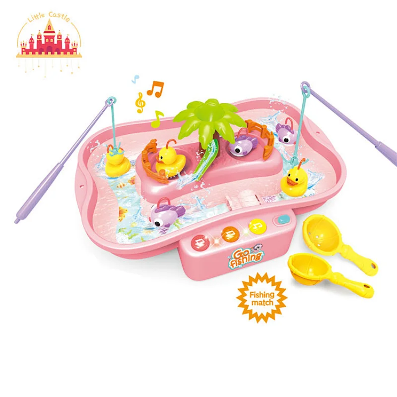 Summer electronic toy kids rotating fish and duck fishing suit with music and light SL01A003