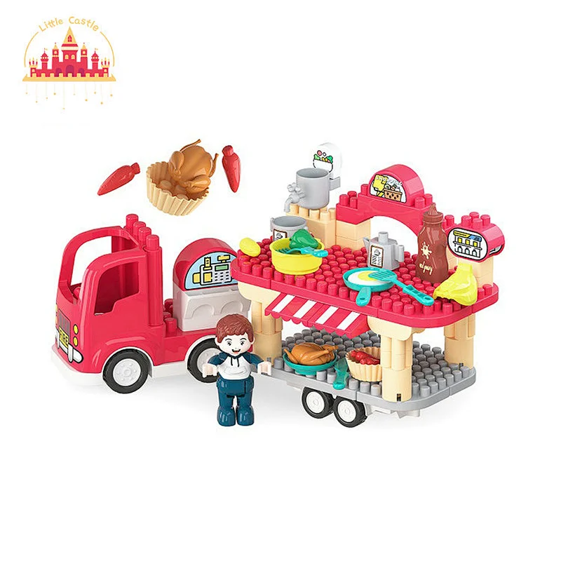 143Pcs Diy Ice Cream Truck Plastic Interlocking Building Block Toy For Kids SL13A040