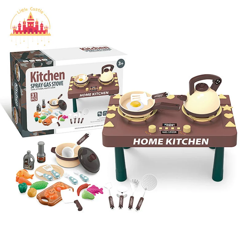 High quality plastic spray gas stove toy set kids kitchen set SL10D185