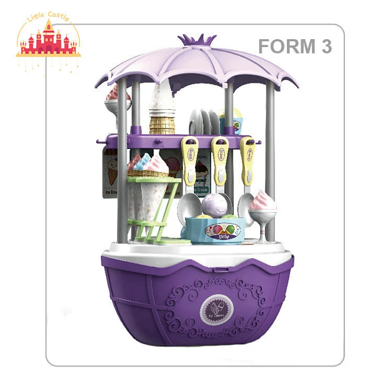 Top quality plastic trolley toy purple ice cream car toy for kids SL10G034