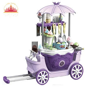 Top quality plastic trolley toy purple ice cream car toy for kids SL10G034