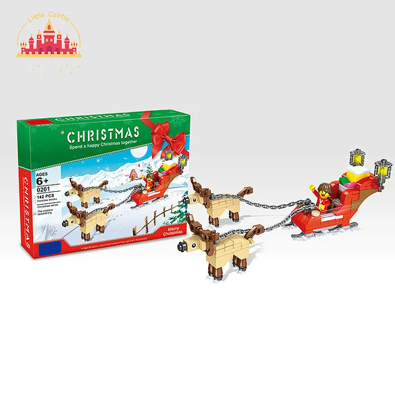 Educational Toy Assembly Plastic Christmas Carriage Building Block Toy For Kids SL13A068