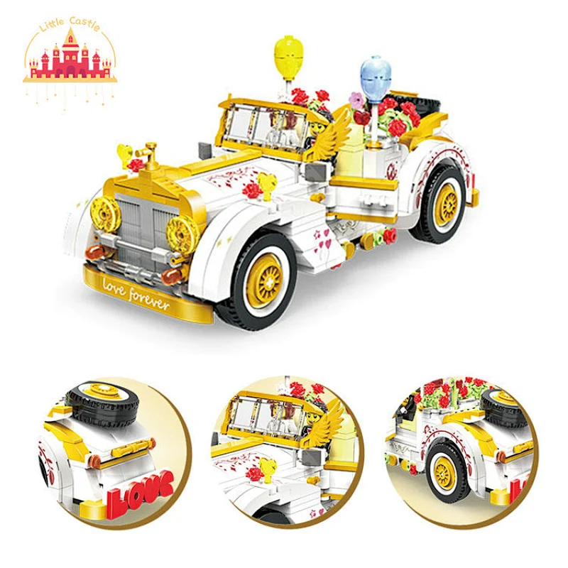 Newest Mini Kids Toy Plastic Wedding Dress Car Toy Building Block SL03B005