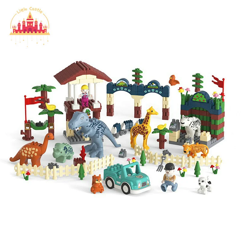 Assemble Educational Toy Plastic 350 PCS Dinosuar And Forest Building Block Toy For Kids SL13A025