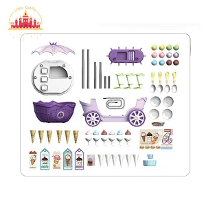 Top quality plastic trolley toy purple ice cream car toy for kids SL10G034