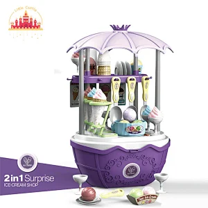 Most popular portable pretend play toy plastic ice cream basket toy for children SL10G040