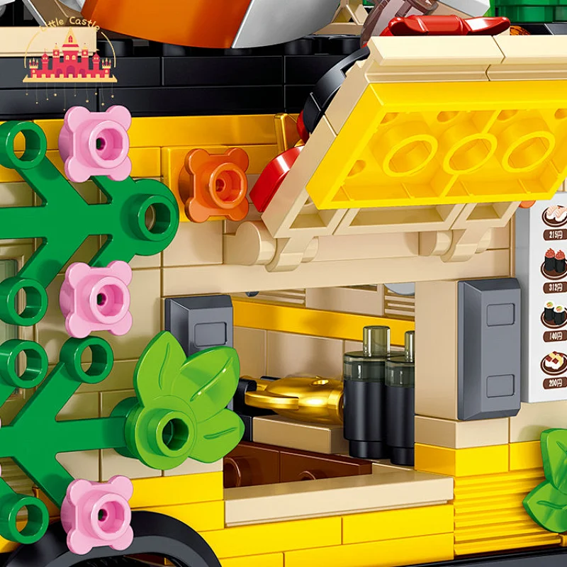 Street View Plastic Sushi Cart Toy for Kids Assembly Building Blocks Toy SL03B010