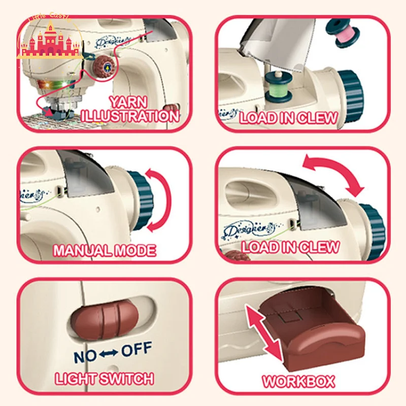 Popular Home Appliances Toy Plastic Sewing Machine Kids Toy Sewing Machine with Doll Suit SL10D218