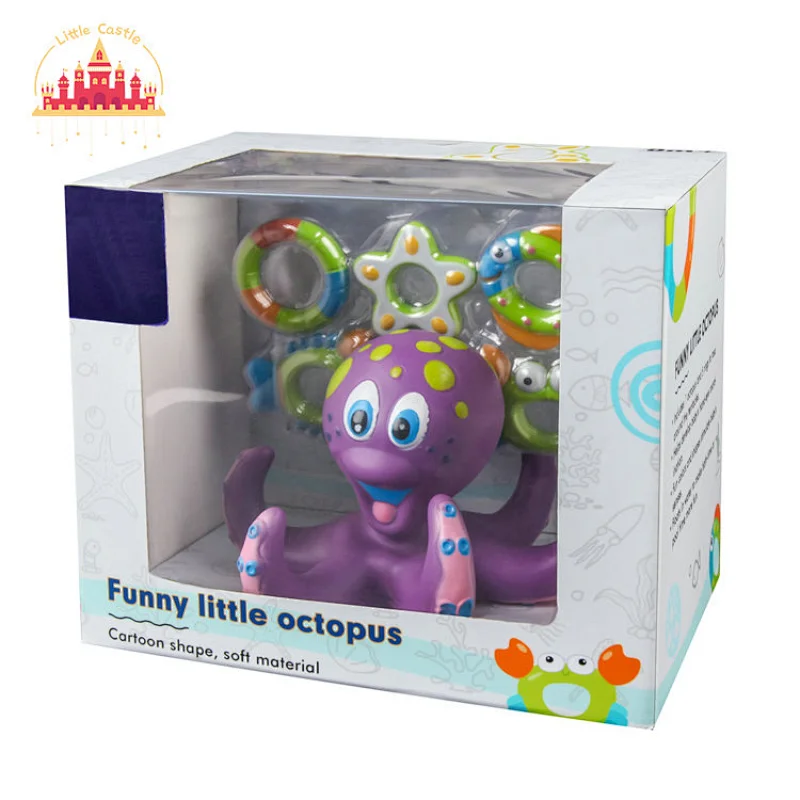 Educational Plastic Baby Cute Purple Octopus Hoopla Rings Toy Bath Toy SL01A053