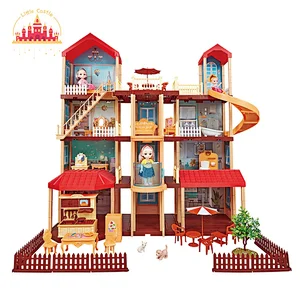 Luxury plastic 3 layer dollhouse pretend play toy for toddler SL06A003