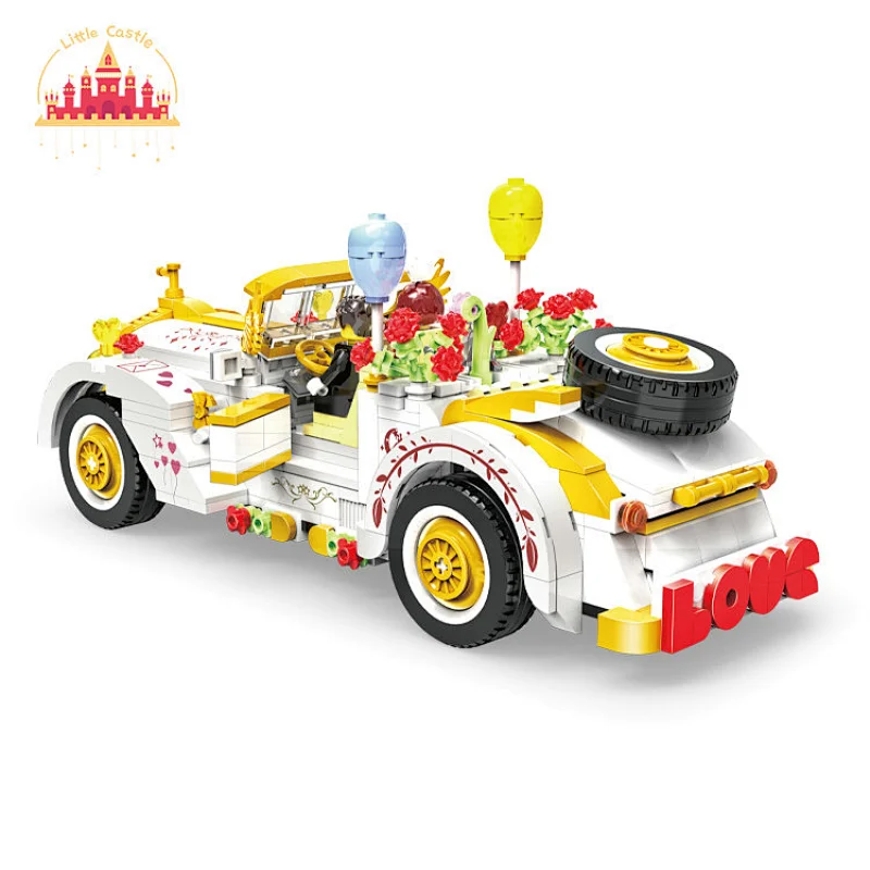Newest Mini Kids Toy Plastic Wedding Dress Car Toy Building Block SL03B005