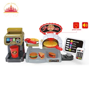 Premium quality plastic kids ordering machine toy with hamburger coffee machine set SL10D252