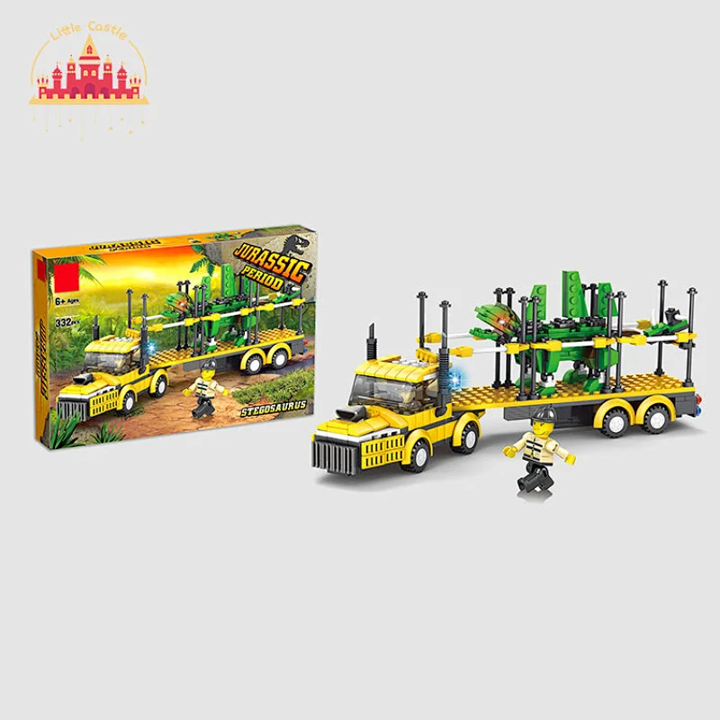 Mini Dinosaur Transport Truck Model Kids Educational DIY Building Block Toy SL13A093
