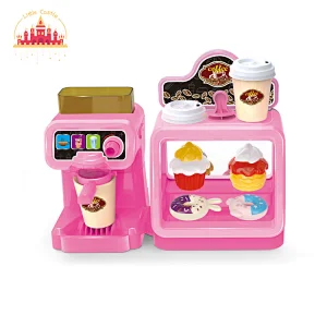 New Creative Plastic Kitchen Set Pink Ordering Machine with Hamburger Set for Children SL10D258