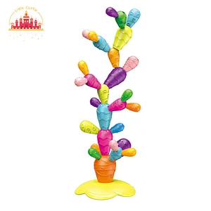 Customized Colorful Kids Magnetic Plastic Cactus Building Block Toy SL13D002