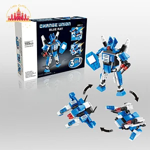 Fire Series Deformed Robot 3 Variety Shape Plastic Building Block Toy For Kids SL13A078