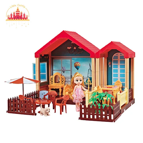 Hot Selling Kids Play House Toy Plastic Assembled Villa Scene Toy SL06A017