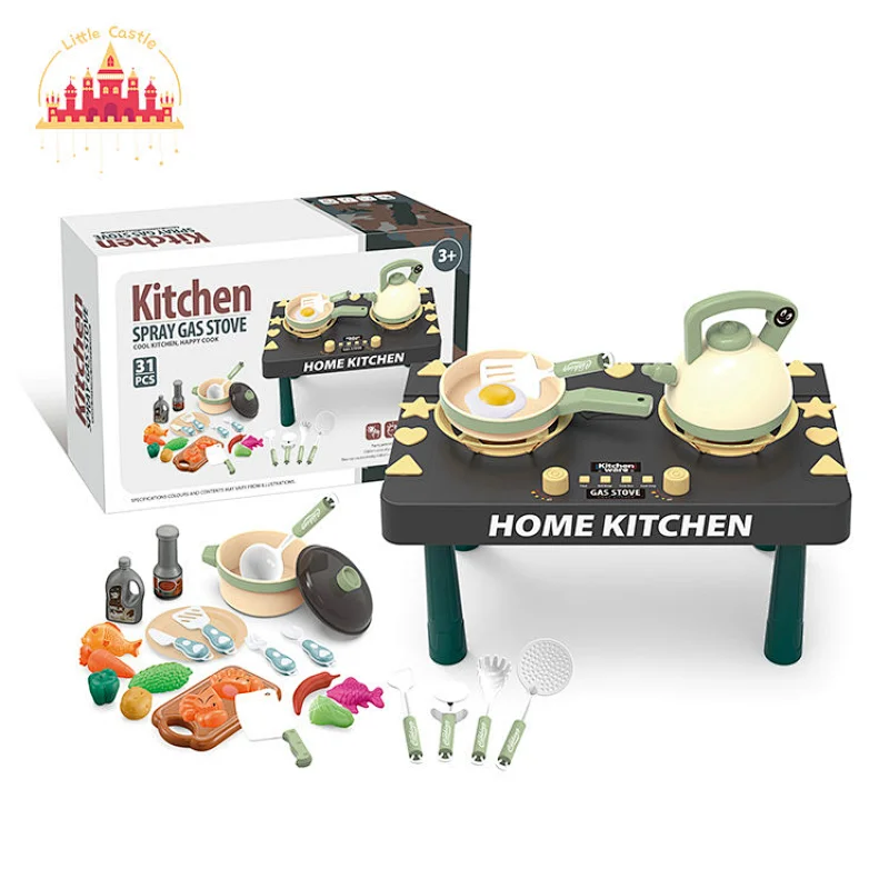 Most popular plastic kitchenware set rice cooker kettle pan set kitchen toy for children SL10D182