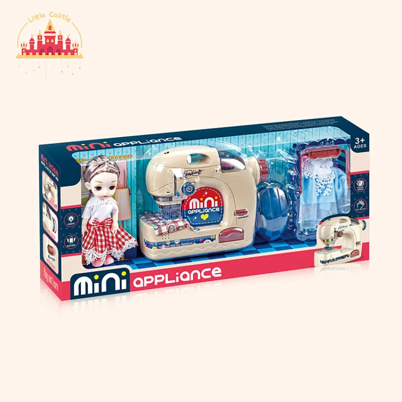 Popular Home Appliances Toy Plastic Sewing Machine Kids Toy Sewing Machine with Doll Suit SL10D218