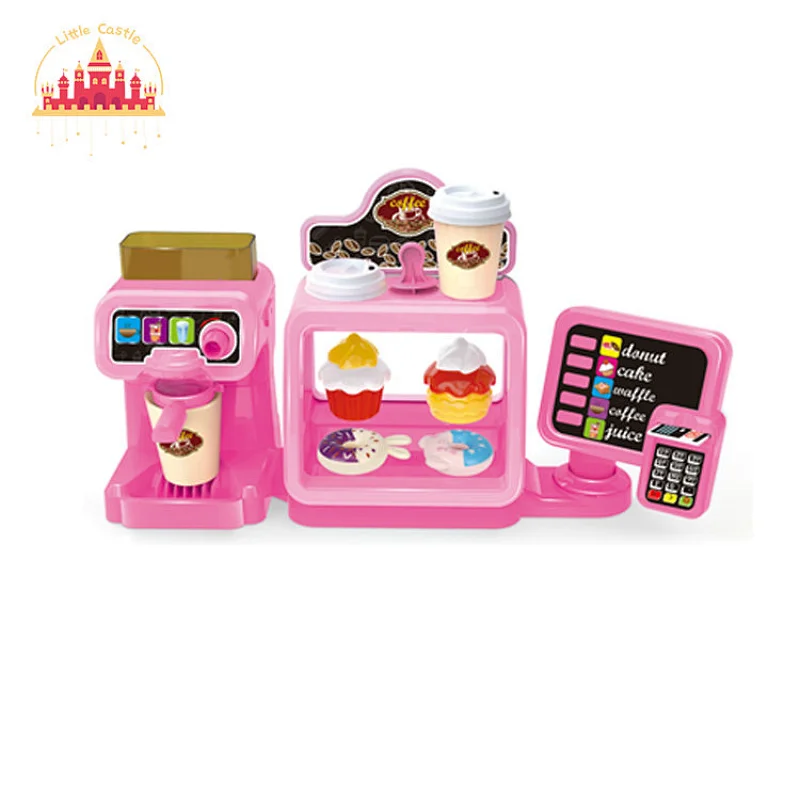 New Creative Plastic Kitchen Set Pink Ordering Machine with Hamburger Set for Children SL10D258