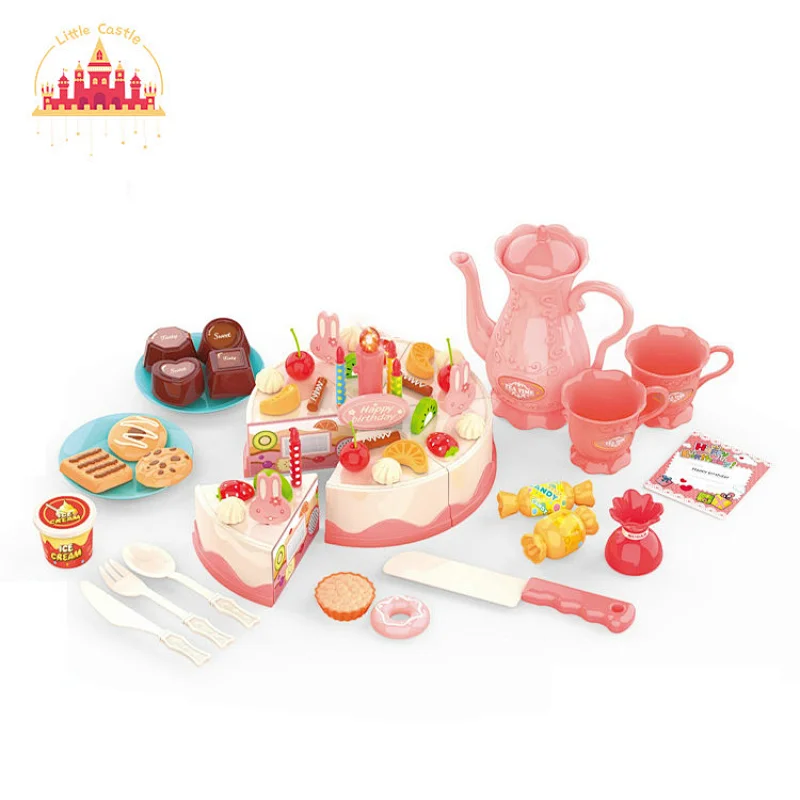 2022 Hot 38pcs DIY toy kids toy birthday cake plastic cake cutting toys SL10D330