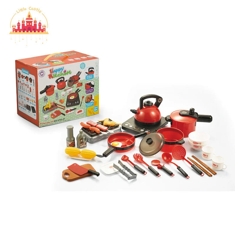 Customize plastic pretend play cooking set barbecue kitchen toy for kids SL10D169