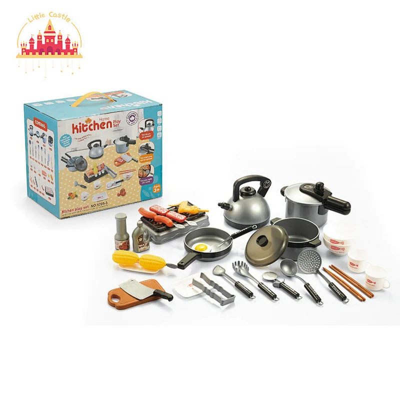 Customize plastic pretend play cooking set barbecue kitchen toy for kids SL10D169