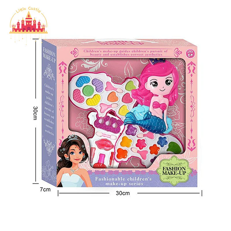 Customize Kids Cosmetics Set Hamburg Shaped Plastic Makeup Box With Doll SL10A435