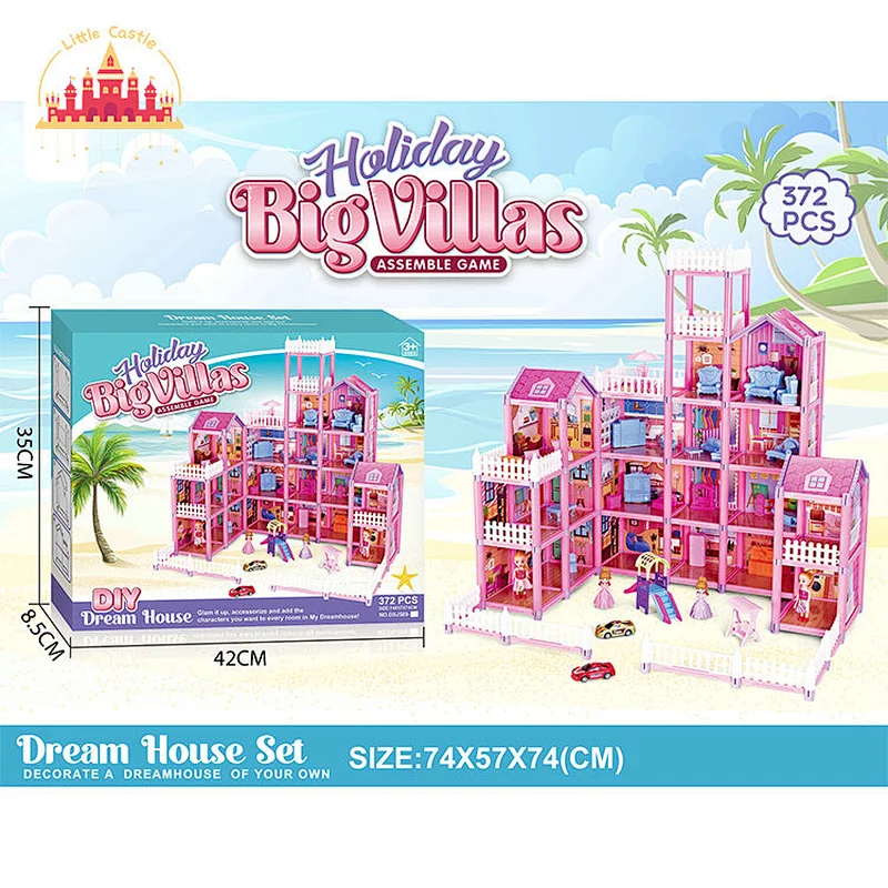 Kids Assembly Villa Model 372 Pcs DIY Plastic Doll House With Furnitures SL06A095