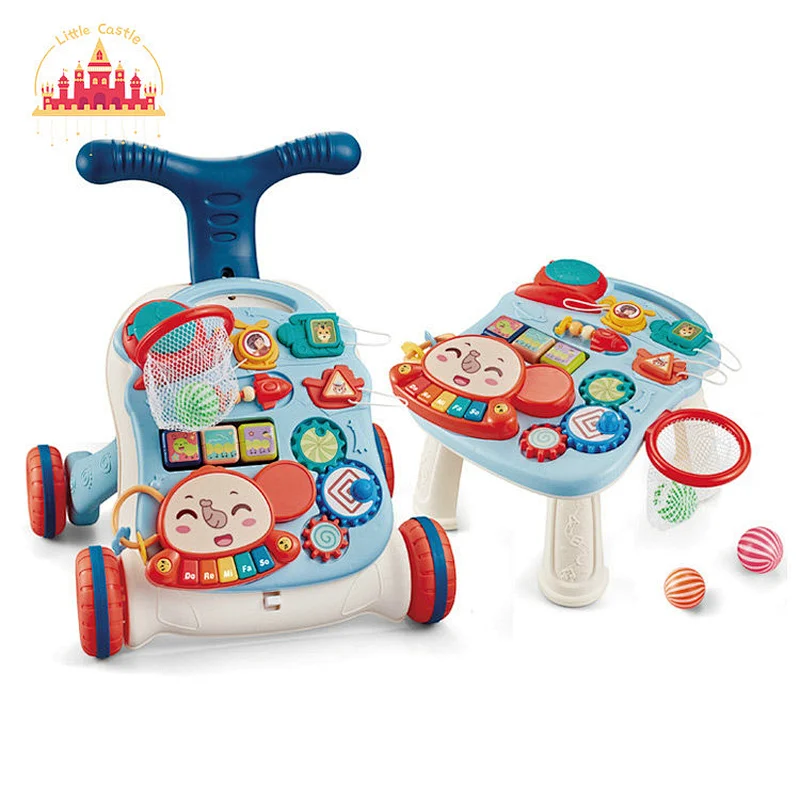 2023 New Multifunctional Activity Table 2 In 1 Plastic Push Walker For Baby SL16E010