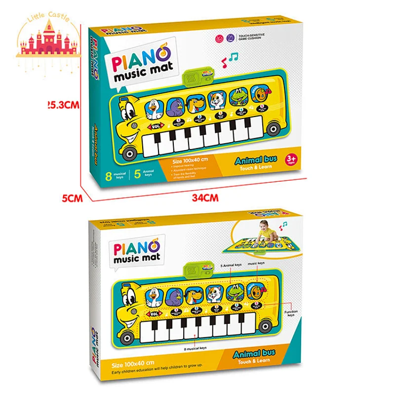 Cartoon Educational Piano Play Mat Electronic Portable Musical Blanket For Kids SL07D013